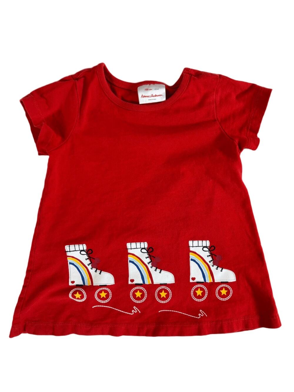Hanna Andersson Girls' Tangy Red Roller Skate Swing Top - Size 6/7